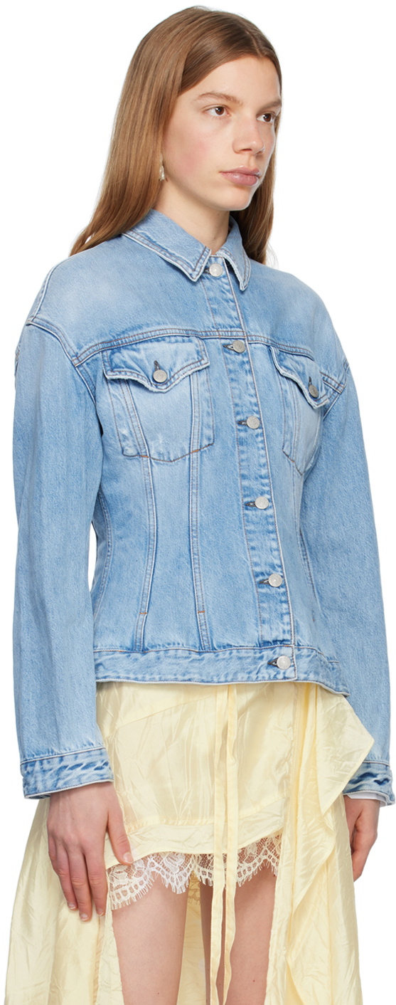 Acne Studios Blue Hourglass Denim Jacket Acne Studios