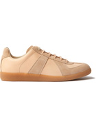 MAISON MARGIELA - Replica Leather and Suede Sneakers - Neutrals