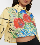 Christopher Kane Floral cropped cotton shirt