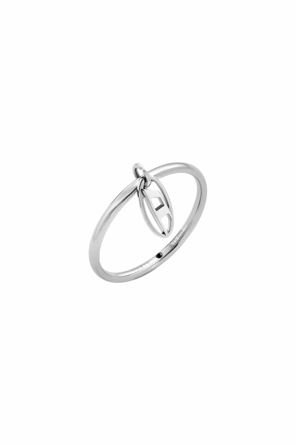 Diesel Stainless Steel Charm Ring - Rings - Unisex - Silver