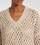Brunello Cucinelli Sequined silk and linen-blend sweater