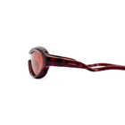 Le Specs x No Problemo Vortex Deux Sunglasses in Dark Cherry/Crimson Tint 