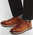Officine Creative - Keino Polished-Leather Sneakers - Men - Brown