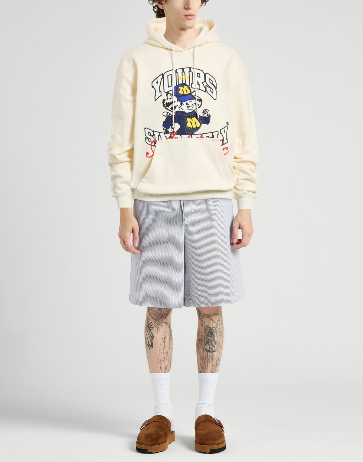 Msgm Mens Sweatshirt Ivory