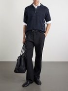 Inis Meáin - Knitted Linen Polo Shirt - Black