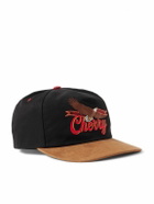 Cherry Los Angeles - Logo-Embroidered Cotton-Twill and Suede Baseball Cap