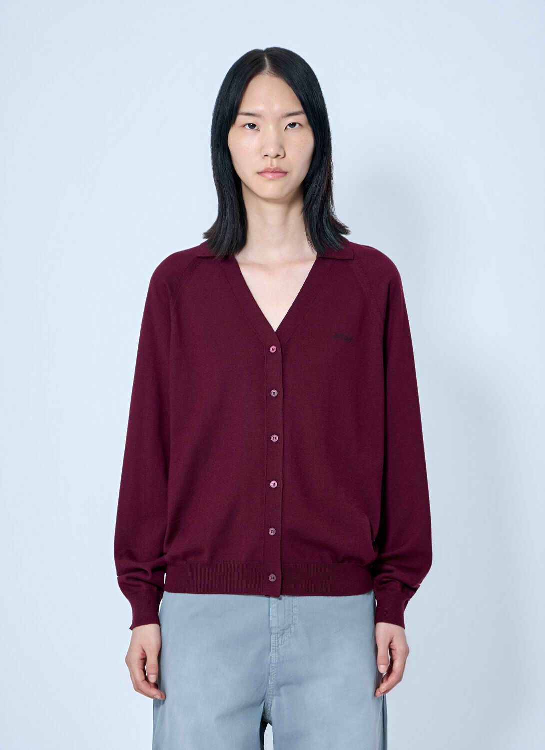 Miu Miu Knit Cardigan with Logo