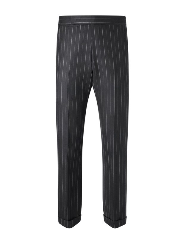 Photo: TOM FORD - Straight-Leg Pinstriped Wool-Twill Suit Trousers - Black