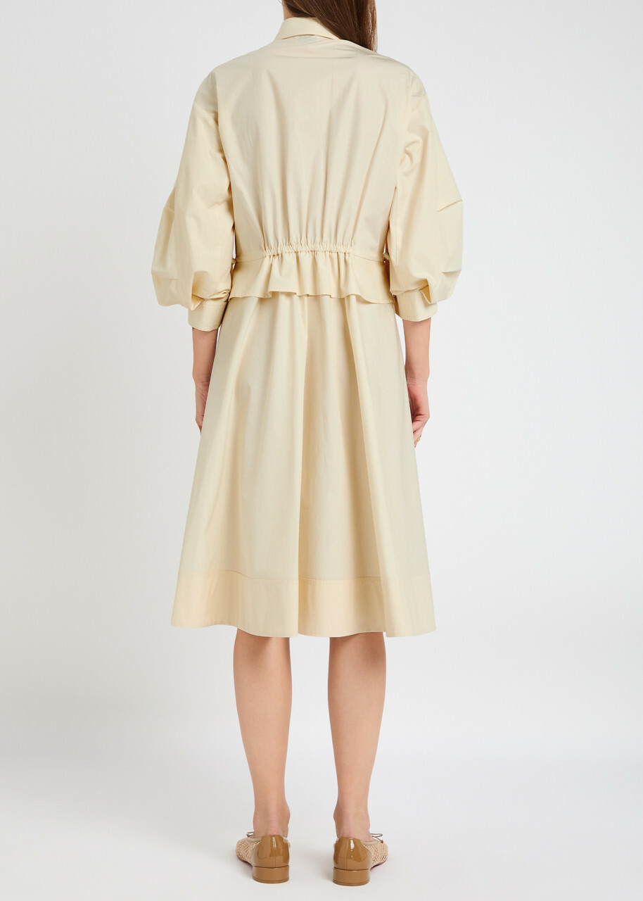 Moncler Cotton-poplin Midi Shirt Dress Ivory
