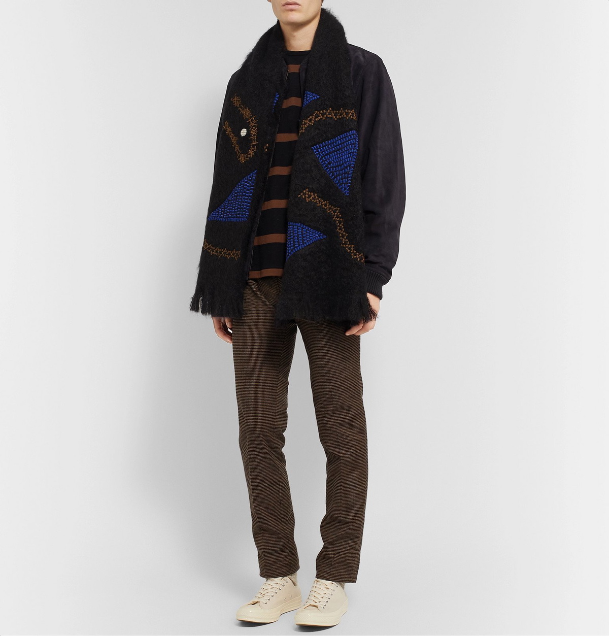 Jupe by Jackie - Embroidered Mohair Scarf - Black
