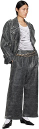 VAQUERA Gray Distressed Leather Jacket