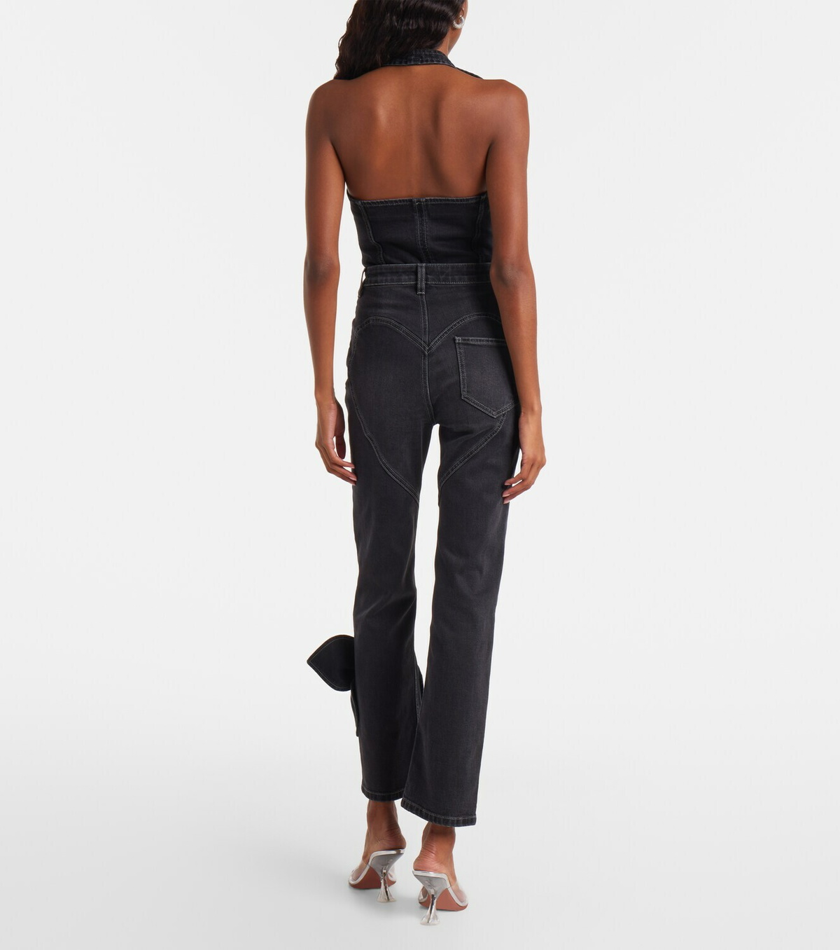 Area Bow-detail cropped straight jeans