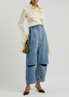 A.W.A.K.E Mode Cut-out Straight-leg Jeans Blue