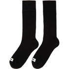 Jil Sander Black Logo Patch Socks