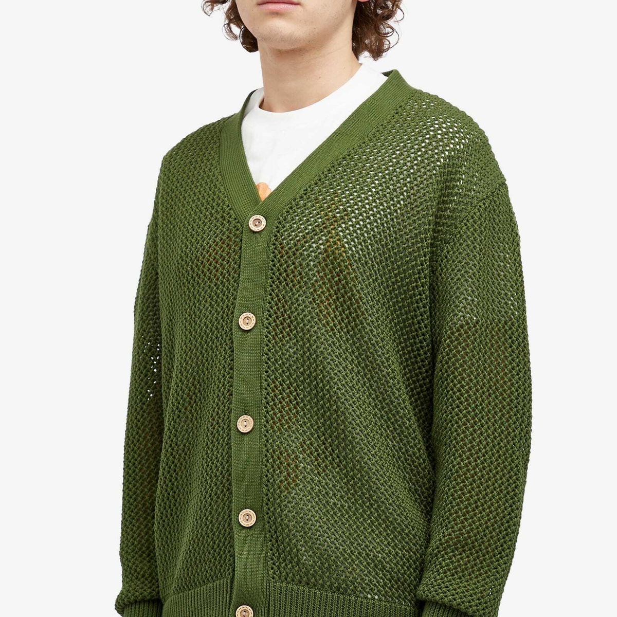Heresy Men's Braid Cardigan in Green