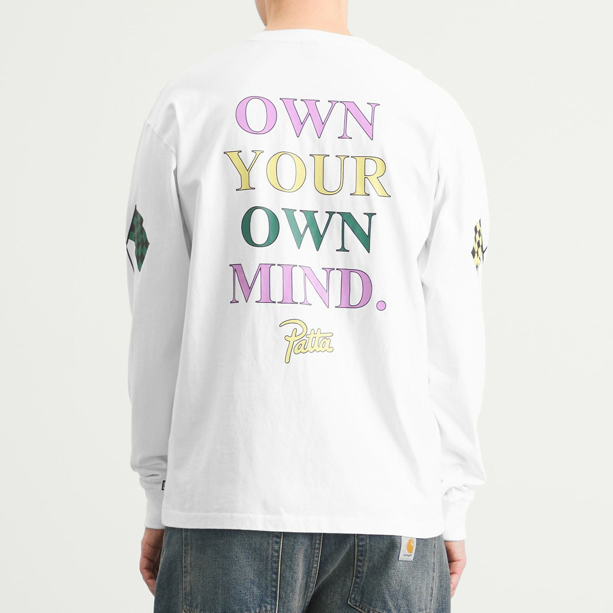 Patta Men's Own Your Own Mind Long Sleeve T-Shirt in White