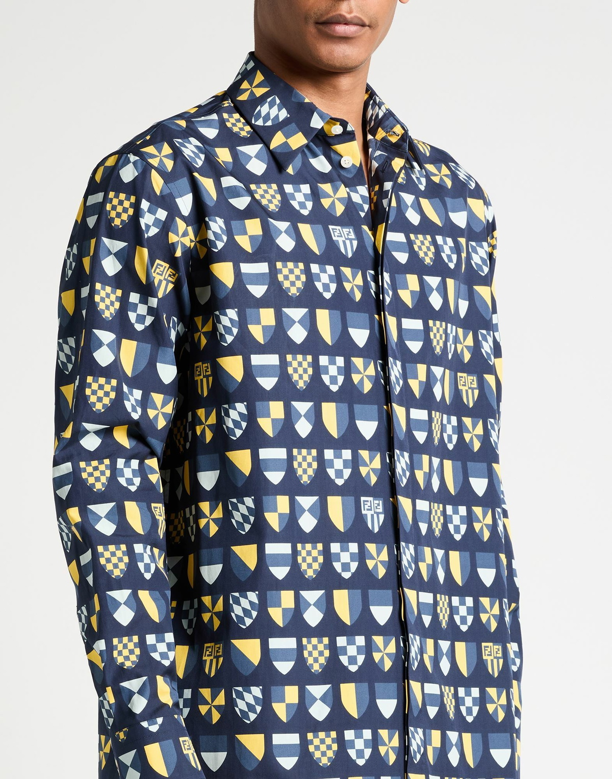 Fendi Mens Shirt Midnight in Blue