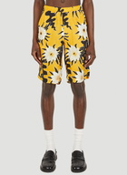 Floral Motif Board Shorts in Yellow