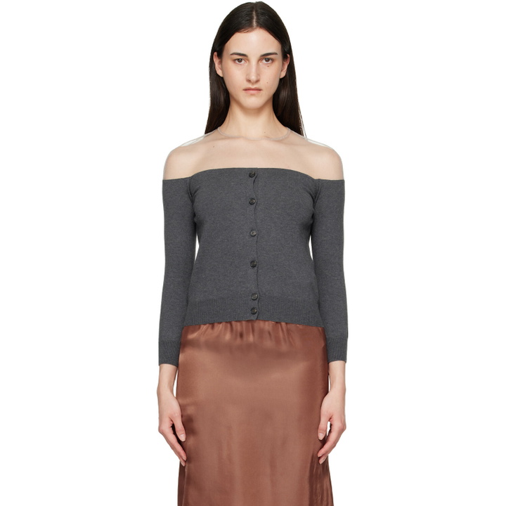 Photo: MM6 Maison Margiela Gray Knit Cardigan