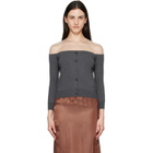 MM6 Maison Margiela Gray Knit Cardigan