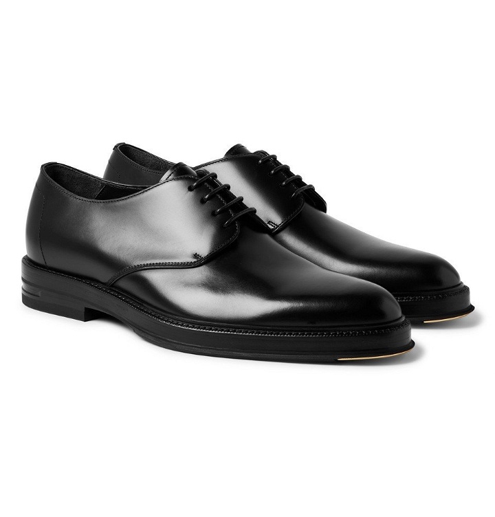 Photo: Dunhill - Facet Polished-Leather Derby Shoes - Black