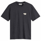 NN07 Men's Adam Twin Needle Embroidered T-Shirt in Deep Navy