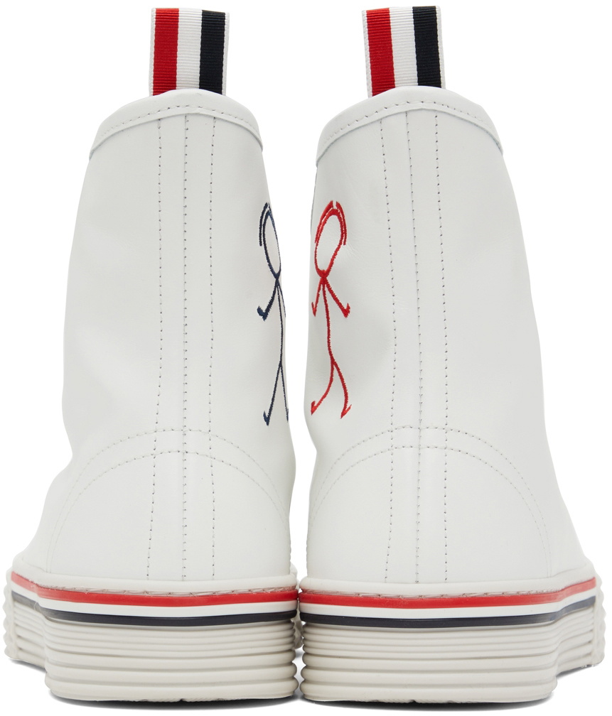 【THOM BROWNE】 Collegiate High Top Trainer Thom Browne White Collegiate High Top Sneakers Thom Browne