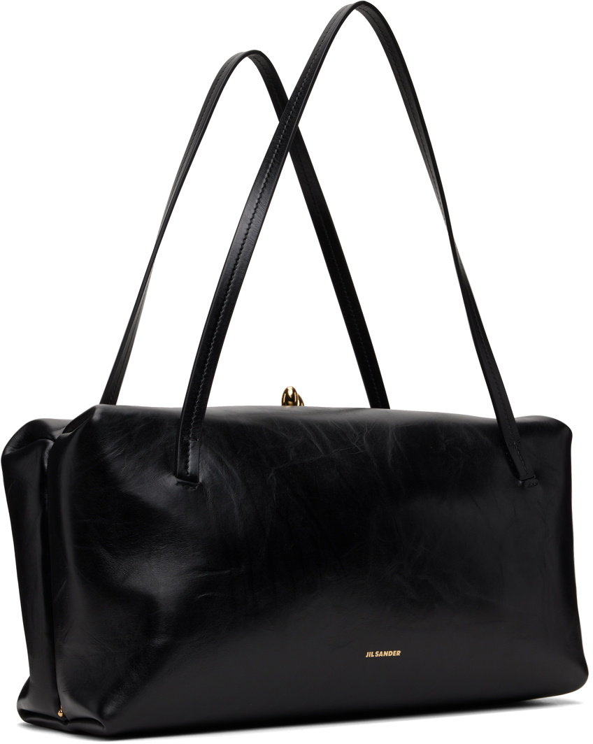 【関税&送料込み】Jil Sander Black Leather Goji Top Handle Jil Sander Black Goji Pillow Handle Medium Bag Jil Sander