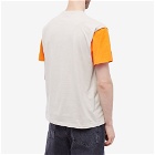 JW Anderson Men's Anchor Patch Contrast Sleeve T-Shirt in Cement/Orange