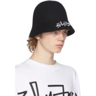 Palm Angels Black Felted Logo Bucket Hat