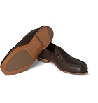 J.M. Weston - 281 Le Moc Grained-Leather Loafers - Men - Chocolate