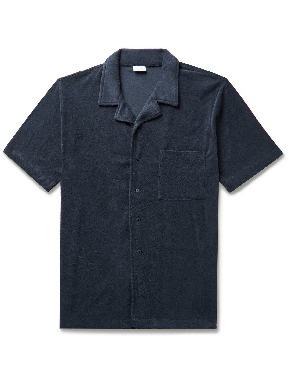 ONIA - Camp-Collar Cotton-Blend Terry Shirt - Blue Onia