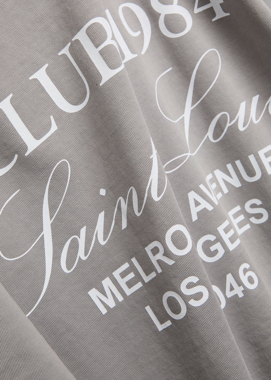 Club 1984 Melrose Printed Cotton T-shirt Grey