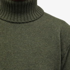 Universal Works Men's Eco Wool Roll Neck Knit in Olive