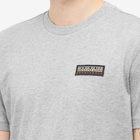 Napapijri Men's Iaato Patch Logo T-Shirt in Medium Grey Melange