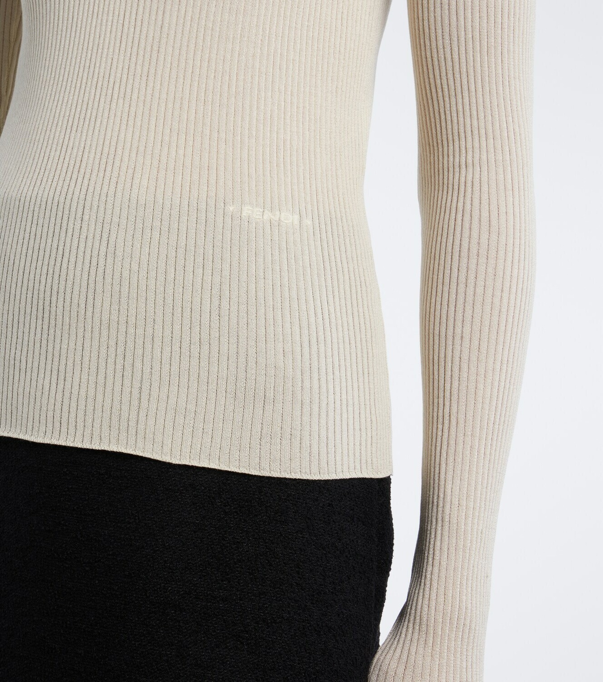 Fendi Ribbed-knit silk and cotton sweater