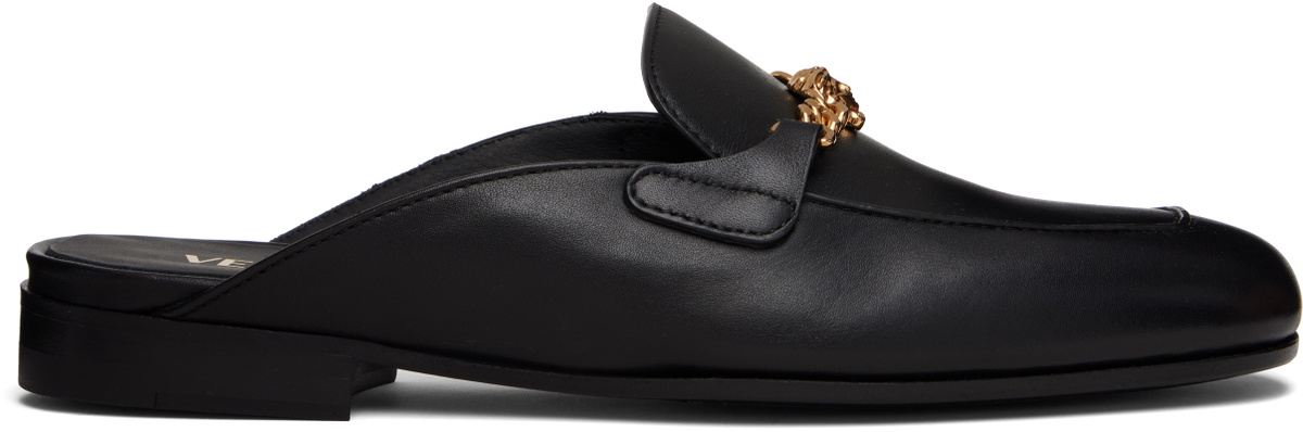 Versace Black Medusa Leather Loafers