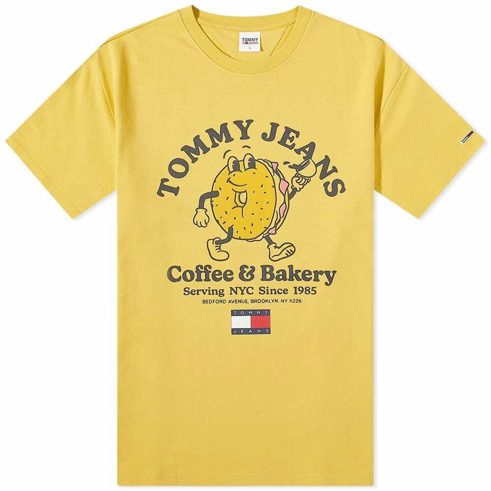 Photo: Tommy Jeans Men's Tommy Bagels T-Shirt in Gold