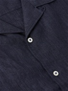 De Bonne Facture - Convertible-Collar Linen Shirt - Blue