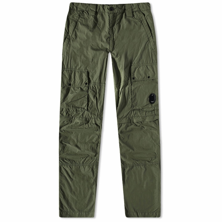 Photo: C.P. Company Men's Lens Pocket Nylon Cargo Pant in Bronze Green