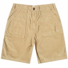 Universal Works Men's Summer Cord Fatigue Short in Stone