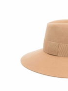 Maison Michel Neutral Virginie Logo Fedora Hat