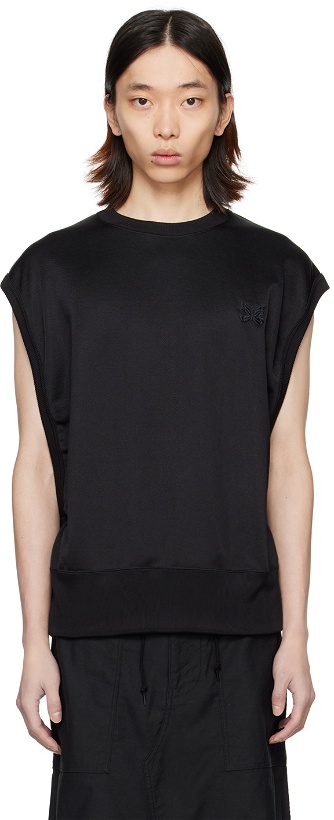Photo: NEEDLES Black Embroidered Tank Top