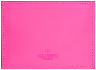 Valentino Garavani Pink Small VLTN Card Holder