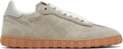AMI Paris Gray Leather Low Top Step Sneakers