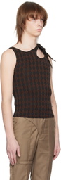 The World Is Your Oyster Brown Strap Tank Top