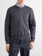 Thom Browne - 4-Bar Stripe Cotton-Jersey Sweatshirt - Gray