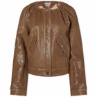 Saks Potts Women's Margeta Leather Jacket in Brown