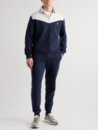 Brunello Cucinelli - Colour-Block Cotton-Blend Jersey Half-Zip Sweatshirt - Blue