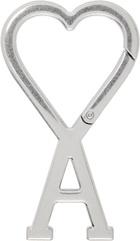 AMI Paris Silver Ami De Coeur Hook Keychain